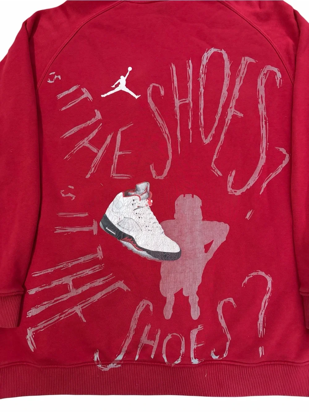 Jordan Is It The Shoes? Zip Up Hoodie Jacket Mens 2XL Red Basketball Fleece